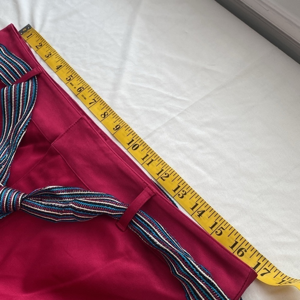 St John’s Bay Capri pants button/zip closure fabric belt embroidered Sz 14P NWT - Picture 4 of 10